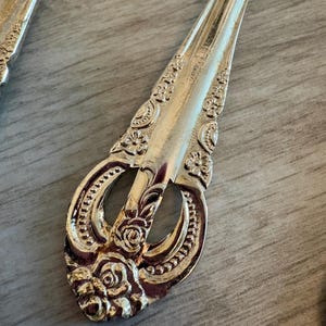 Vintage Silver Plated Flatware Set Rose Pattern Ornate Victorian Style Japan Cottagecore Tableware, 40 pcs full set