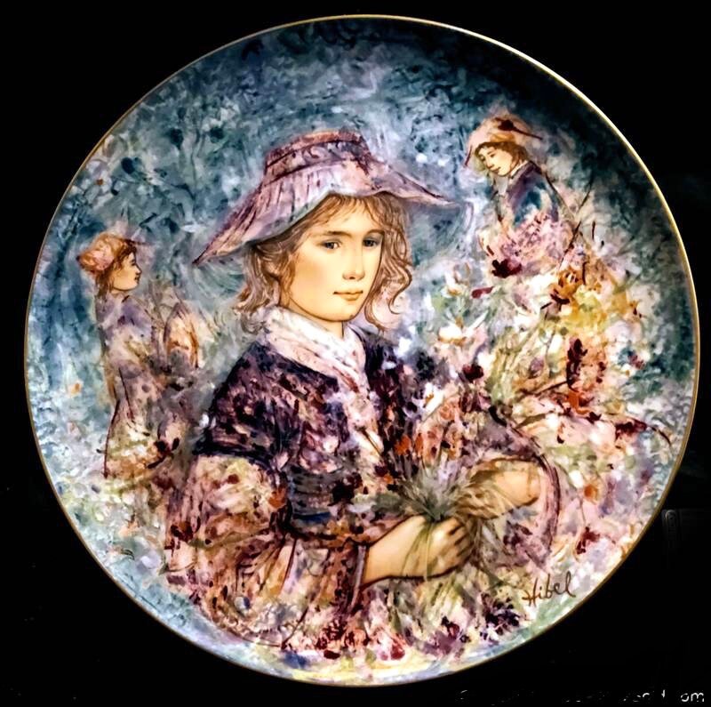 Edna Hibel Commemorative Plate, 13&quot; size, used for sale  