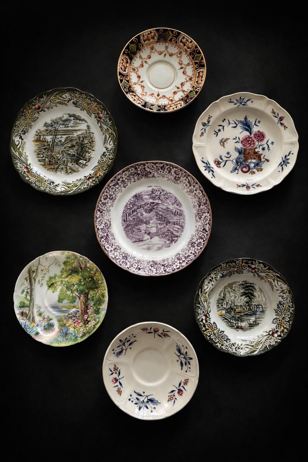 Assiette plate terre de fer Diane de Longchamp | Assiettes anciennes