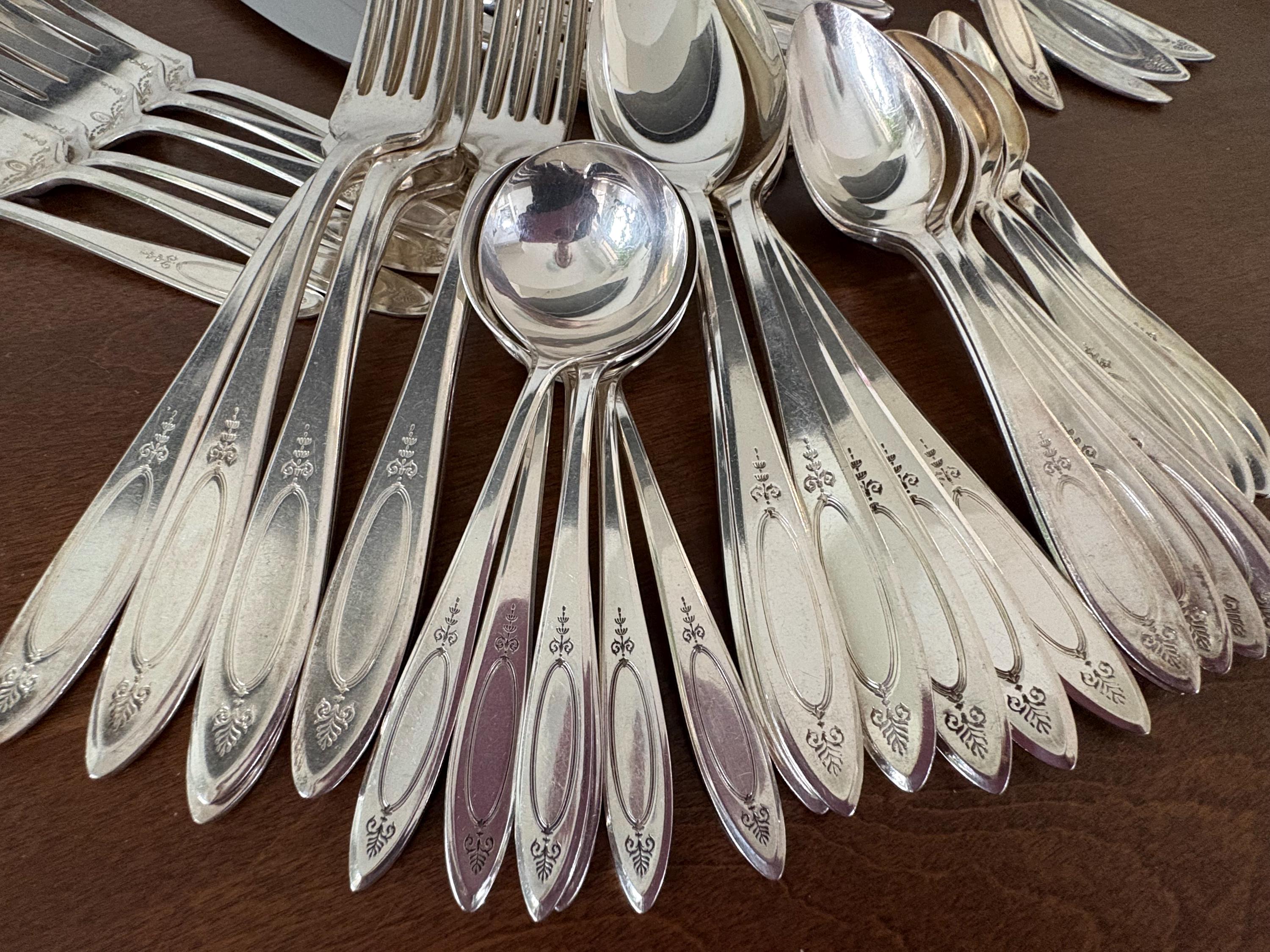 Community “Adam” Pattern Silver Plated Flatware Full  Set for 6