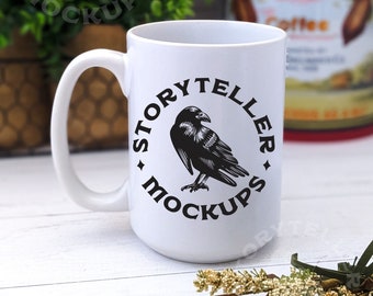 Farmhouse Mug Mockup | 15 oz White Mug | Coffee Mug Mock up | Styled Photography Stock Photo | Rustic, Cottagecore, Farmcore
