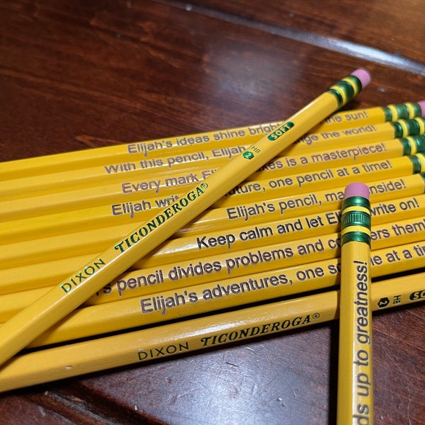 Custom Engraved Ticonderoga #2 Pencils 12 pack | Personalized School Supplies | Fun and Functional Gifts