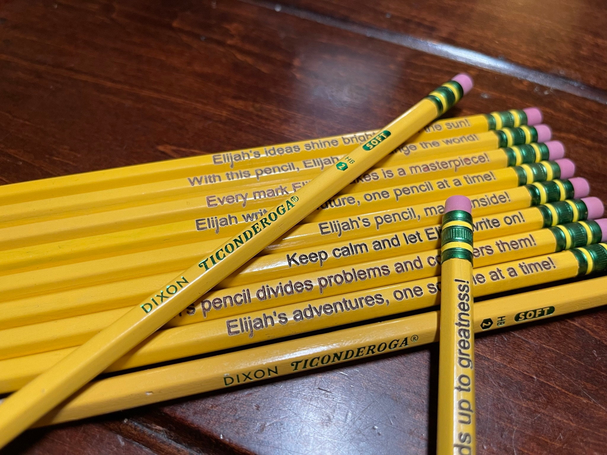 One Little Word Pencil Set Engraved Pencils Name Pencils Ticonderoga  Pencils Pencils With Names Back to School Word of Encouragement 