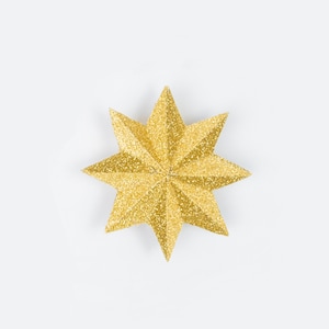 Modèle de décoration étoile de Noël 3D à 8 branches - étoile symétrique - fichiers de découpe - Pdf, PNG, JPG, SVG - téléchargement direct