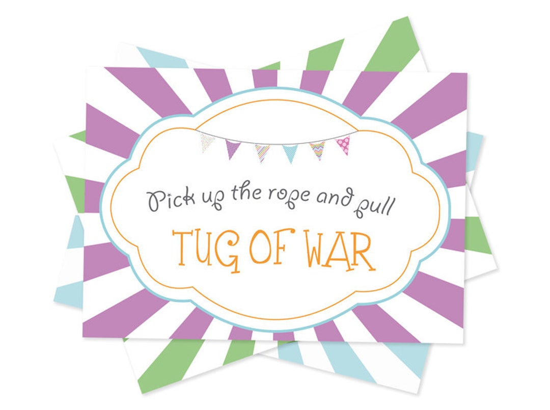 Party Games Set -digital Printables - Signs for Games: Globoflexia, Tug ...