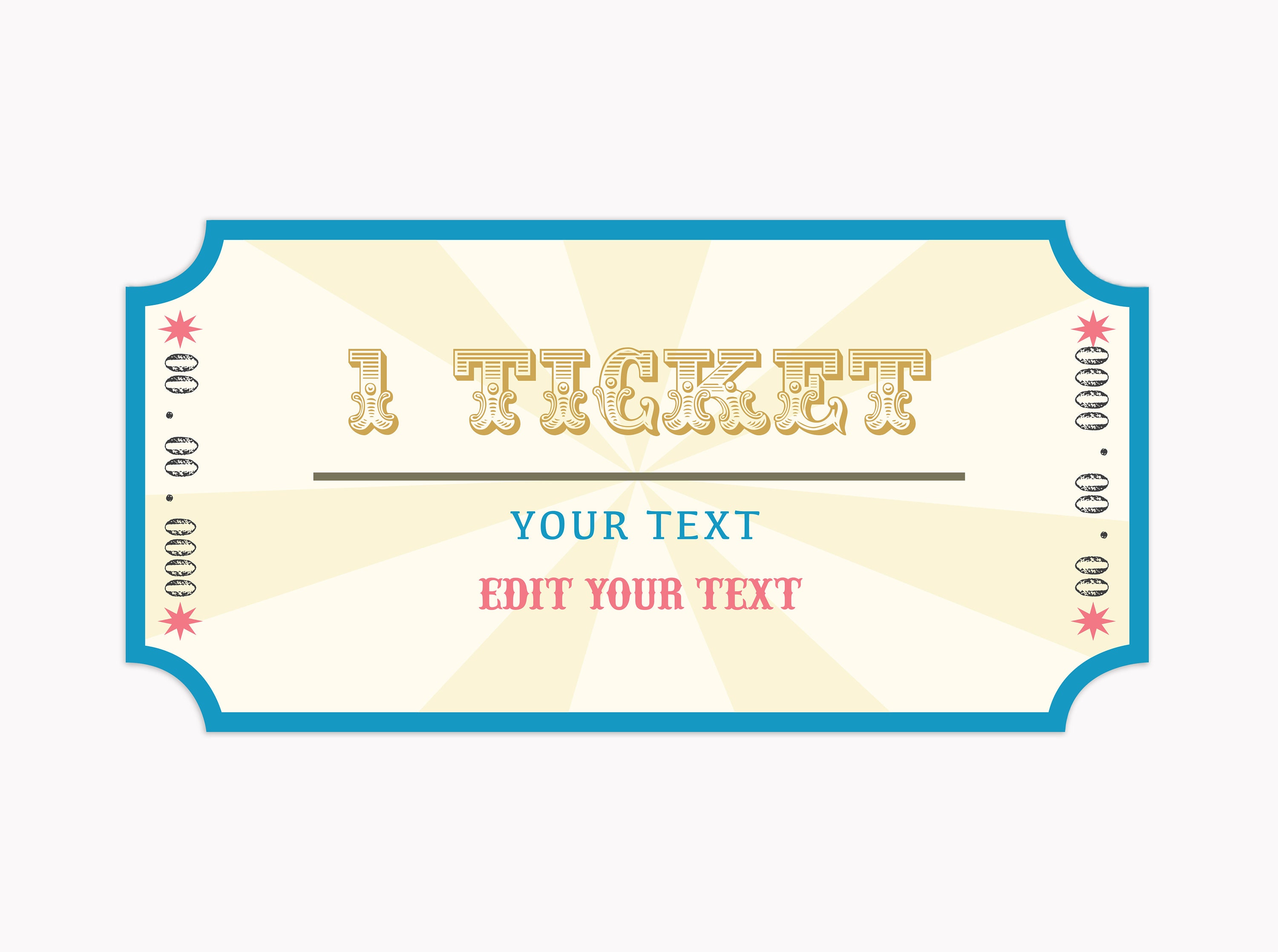 Fun Fair Tickets + Tickets Sign - Fun Fair Party or Circus Party - Edit tickets online  - PDF, SVG, DXF - Direct download