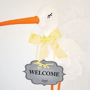 Segno di Baby Shower e tutorial sulla cicogna 3D fai da te - BENVENUTO - Pdf, SVG - File Cricut e Silhouette Cameo Cut