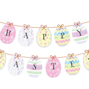 Happy Easter banner Party Bunting Spring garland Direct download imagem 2