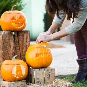 Jack O Lantern Templates Carving Pumpkin Stencils 12 Desings PDF Direct Download image 4