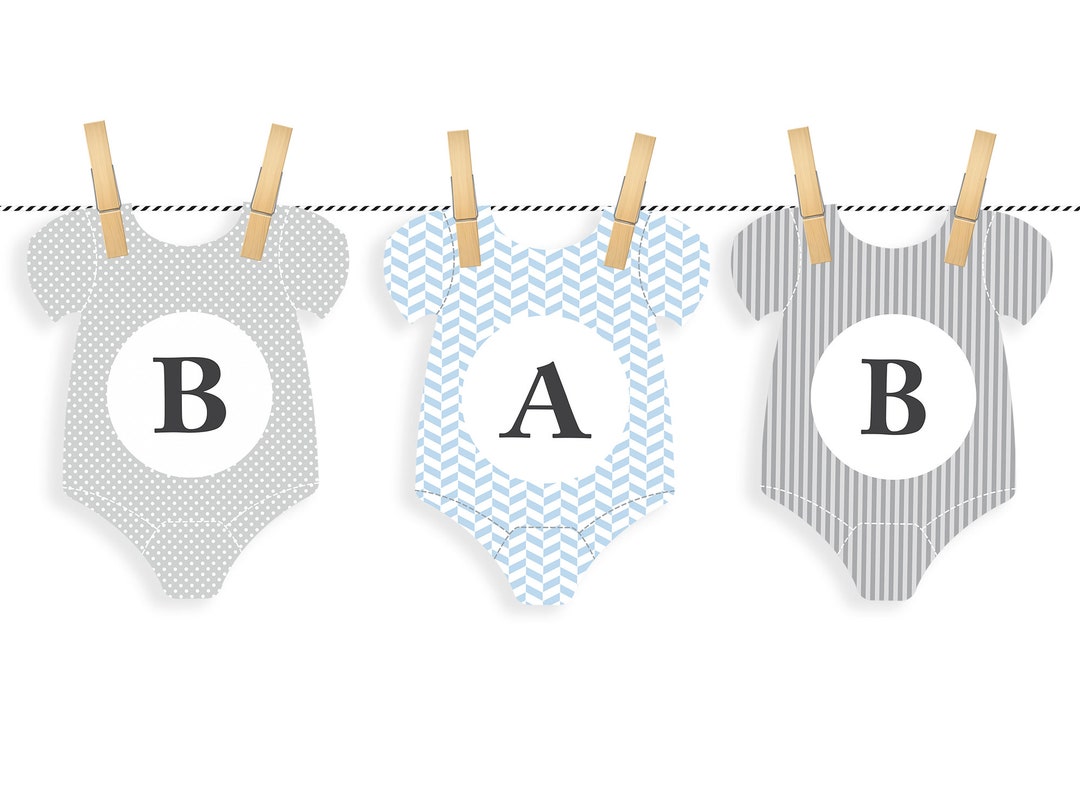 Baby Onesie Baby Shower Bunting Printable PREMADE Baby Banner