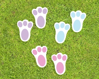 Easter Bunny Paws - footprints printables - Floor Decal - Easter Hunt Party Decoration - SVG, PNG, PDF - Direct download