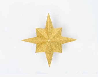 Christmas 3D 8 pointed Star -Nativity -Decoration template - Cricut - Silhouette cutting files - Pdf, PNG, JPG, SVG - Download