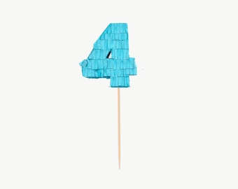 Piñata Number 4 Template - Cake topper Piñata & Piñata - 3D Number 4 template - Party decoration -PDF, SVG, EPS - Download - Cut Files