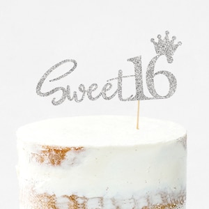 Sweet Sixteen Cake Topper - 16th Birthday Cake Topper SVG, PNG, JPG - Digital Download - Cut Files