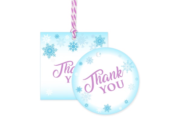Frozen Elsa Thank You Tags Square and Round Party Bag Labels - Etsy