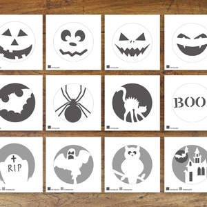 Jack O Lantern Templates Carving Pumpkin Stencils 12 Desings PDF Direct Download imagem 3