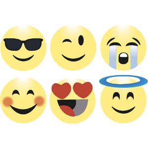 Emoji Faces clipart - Stickers - Scrapbooking - Education material and more - Cricut - Silhouette cutting files - PDF, PNG, SVG - Download