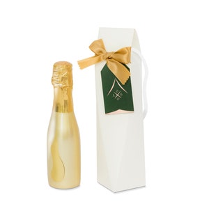 Gift Box for a small champagne bottle + Tag - Digital Design - Black and Gold party - Instant Download - .DXF .SVG .PDF
