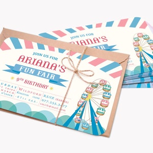 Custom Big Wheel invitation Fun Fair Party Invite PDF, PNG, JPG Direct download image 2