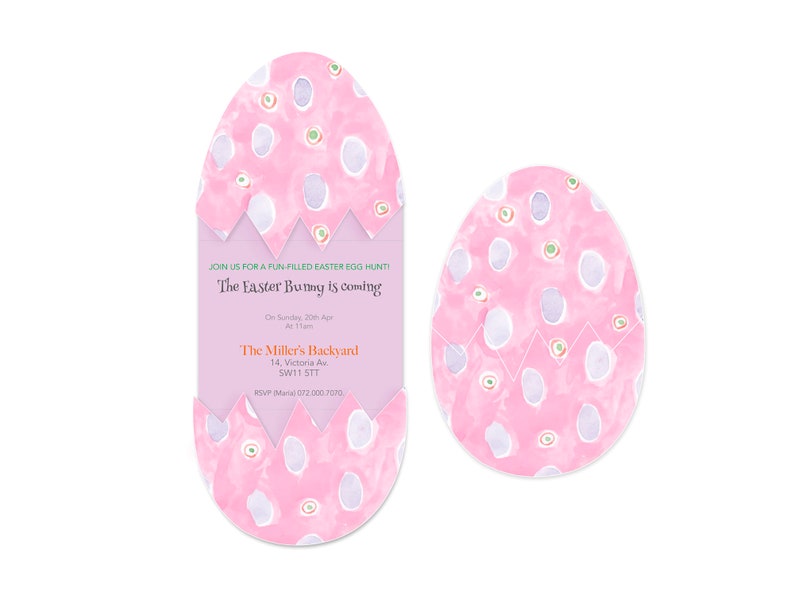 Interactive Painted Egg Easter Invitation - Custom Invitation - Instant Download - Edit Online - PDF, JPG, PNG image 1
