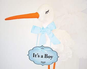 Baby Shower sign printable and DIY 3D Stork tutorial – It’s a boy - Pdf, SVG -Cricut or Silhouette Cut files