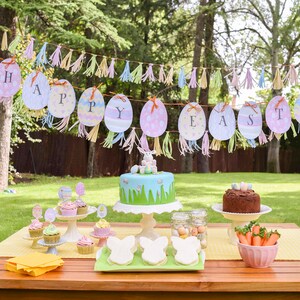 Happy Easter banner Party Bunting Spring garland Direct download imagem 4