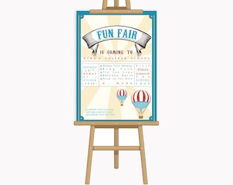 Fun Fair Poster - School Fair - Customize Editable & Printable - PDF, PNG, JPG - Direct download