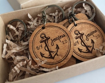 Custom Round Keychain With Business Logo,  Personalised Wooden Custom Keychain, Engraved Keyring With Custom Text, Business gift.