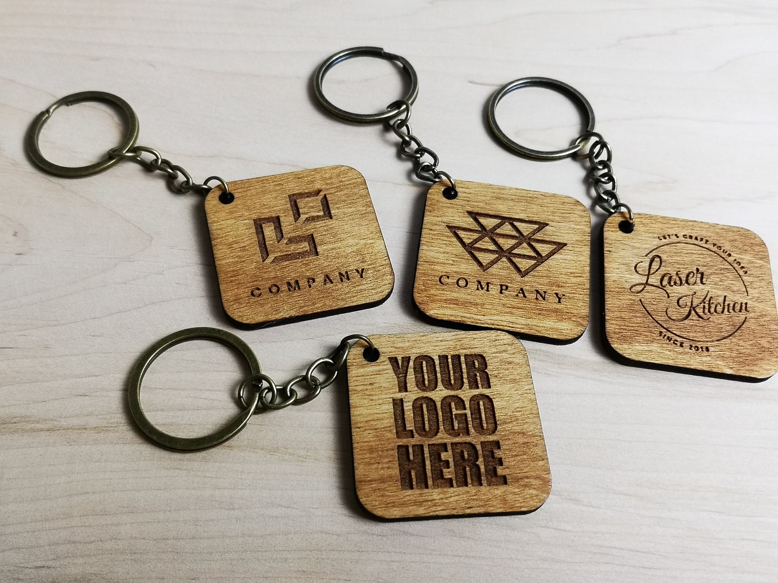 Rectangular Key Ring Keychains Pack of 20 Custom Rectangular Keychains With Business Logo, Engraved ...