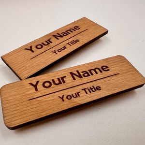 Name Tag Badge with Magnet Attachment | Personalized Wearable Magnetic Name Tags | Customized Identification Engraved Employee Name Tag