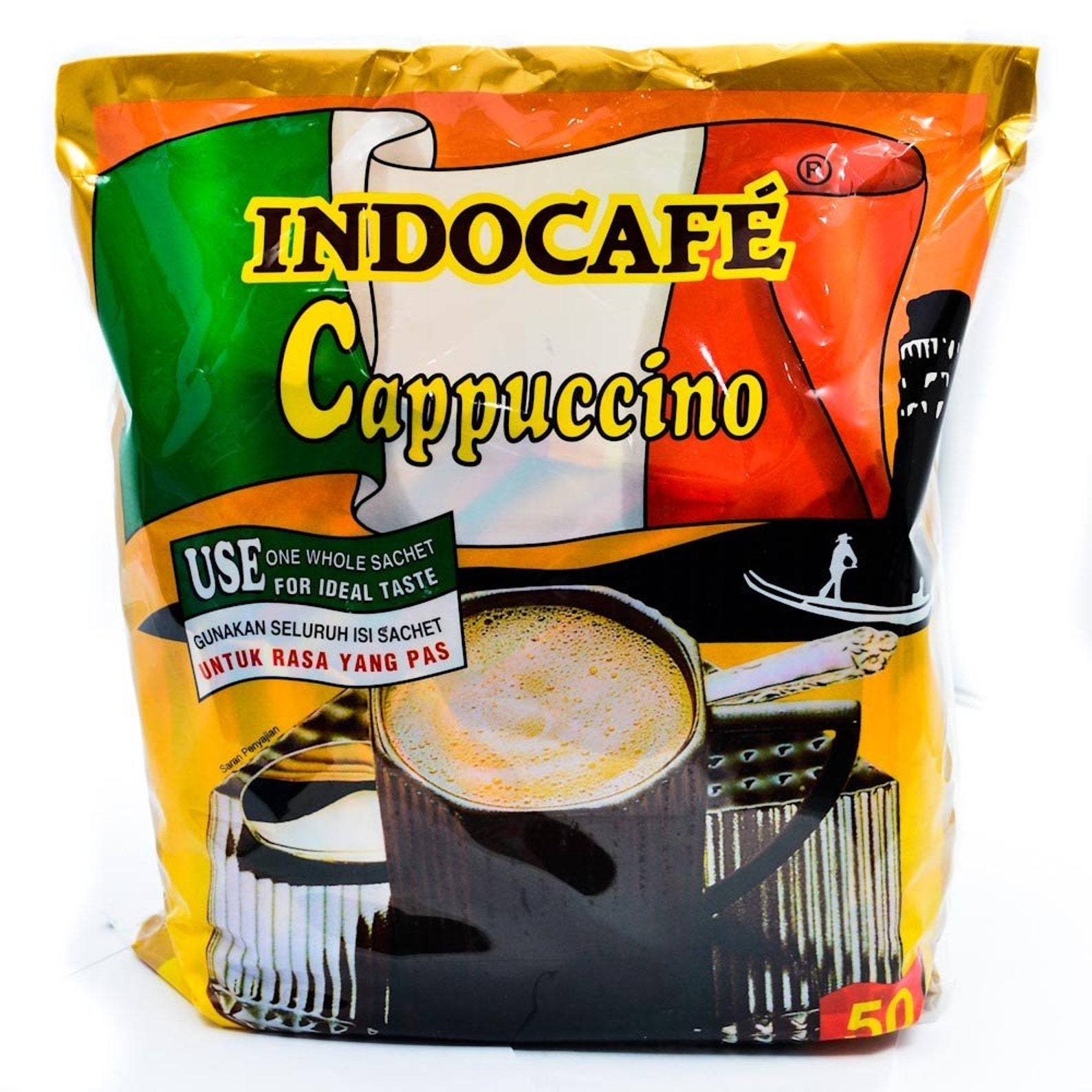 Indocafe Cappuccino Instant Coffee 50ct 1250 Gram Etsy