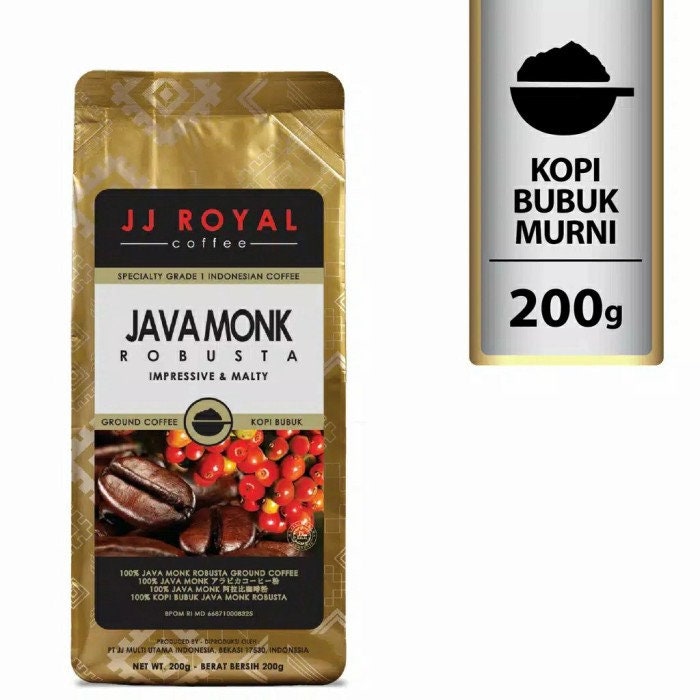 JJ Royal Coffee Java Monk Robusta Ground 200gr - Etsy Canada