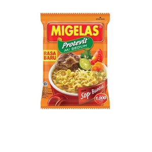 MIGELAS Protevit Mie Instant, 28 grams Oxtail soup