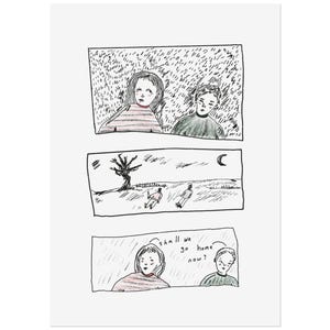 Artistic Rolled Posters for Wall Decor, Gallery Wall, Gift for Art Lovers, Thoughtful, Sensitive, Unique Drawing Prints