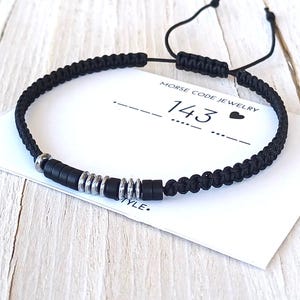 Custom Morse Code Bracelet for Men – Personalized Boyfriend Gift, 143 I Love You Jewelry