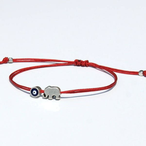 Evil eye bracelet   evil eye string bracelet Friendship bracelet Red string evil eye  Elephant with evil eye Turkish Jewelry Nazar bead