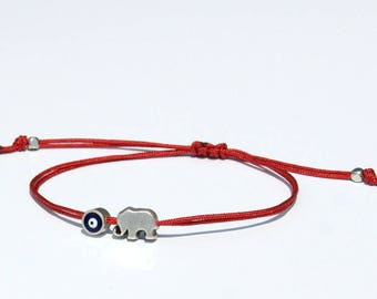 Evil eye bracelet   evil eye string bracelet Friendship bracelet Red string evil eye  Elephant with evil eye Turkish Jewelry Nazar bead