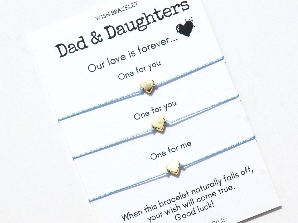 Father and 2 Daughters bracelet set Wish bracelet Dad gift Etsy