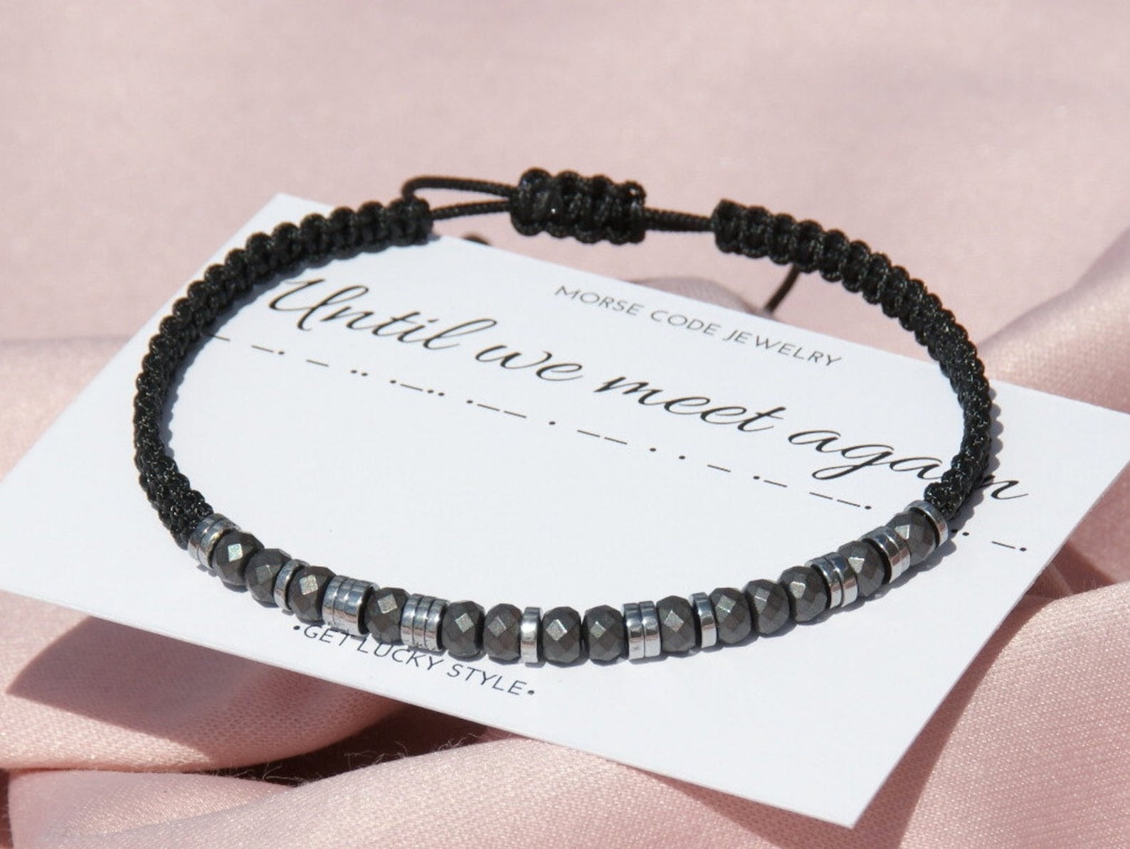 Until we meet again Morse code Memorial Bracelet Loss of loved Etsy