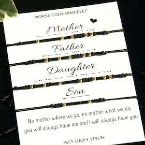 Family bracelets for mom,father ,daughter and son Morse code bracelets Christmas gift  for family matching bracelets