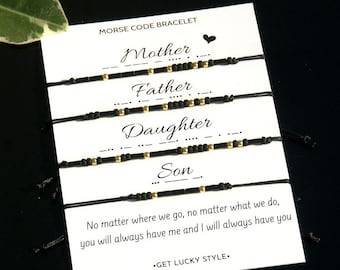 Family bracelets for mom,father ,daughter and son Morse code bracelets Mothers day gift for mom  gift for family matching bracelets