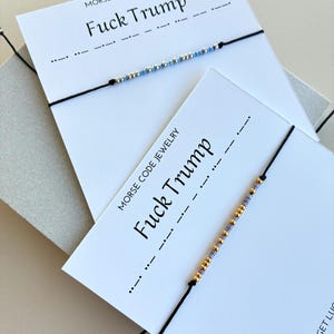 FDT Morse code Bracelet ,Anti Trump Accessories, Secret Protest Jewelry,Fuck Trump Hidden Message, Activist Gift image 11