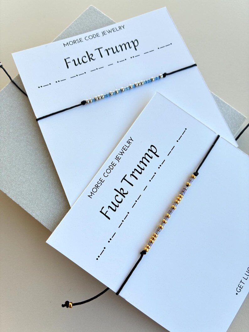 FDT Morse code Bracelet ,Anti Trump Accessories, Secret Protest Jewelry,Fuck Trump Hidden Message, Activist Gift image 11