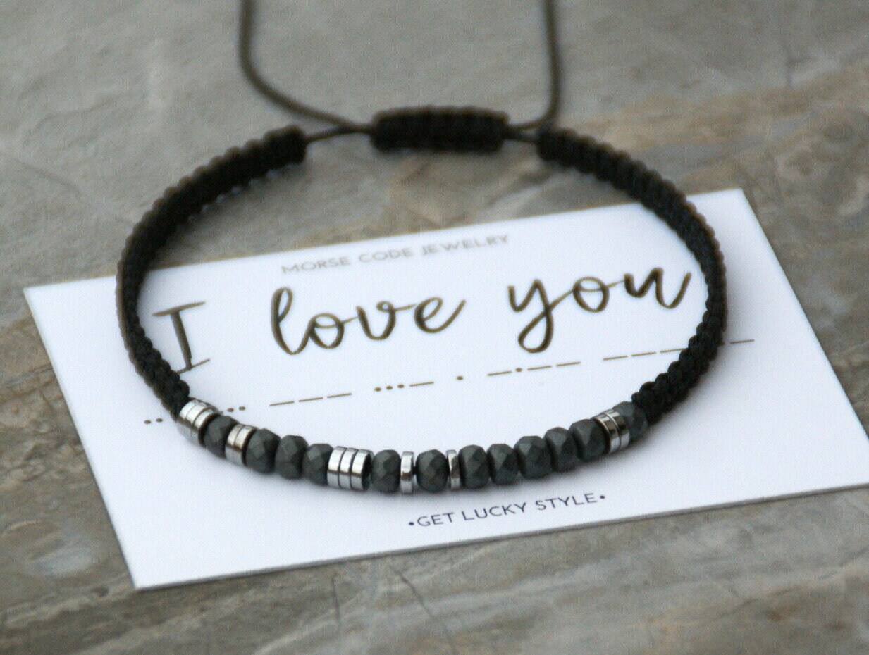 Ich liebe dich Personalisiertes Armband für Männer Morse Code Etsy