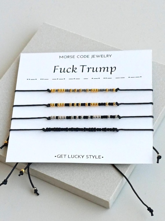 FDT Morse code Bracelet ,Anti Trump Accessories, Secret Protest Jewelry,Personalized  Hidden Message,  Activist Gift