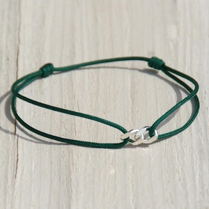 Waterproof Cord Bracelet with Sterling Silver Rings – Surfer Friendship Bracelet, Adjustable Jewelry for Men & Women