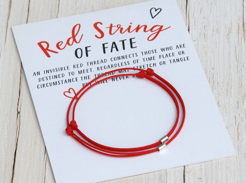 Red String of Fate Bracelets Matching Couple Bracelets Red String Bracelet  Protection Kaballah Bracelet Good Luck Bracelet Sterling Silver 