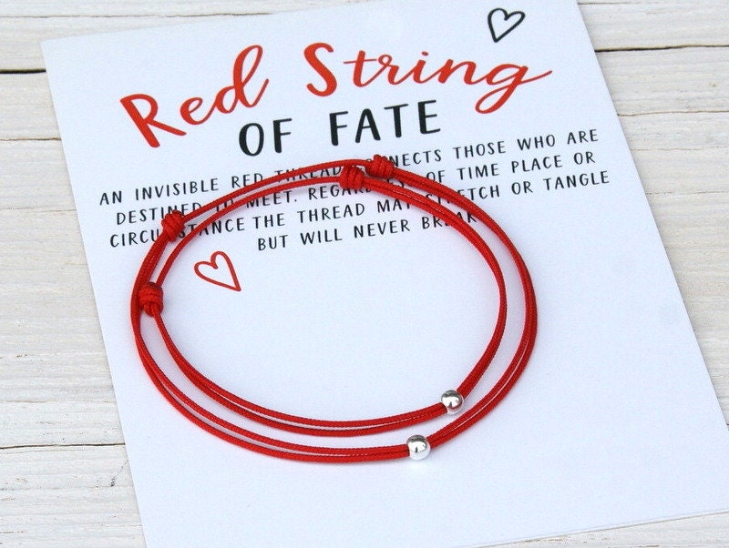 Red string of fate bracelets Matching couple bracelets Red string bracelet protection Kaballah bracelet Good luck bracelet  sterling silver