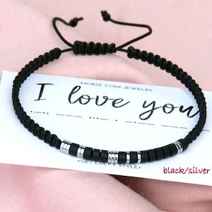 143 Bracelet Boyfriend Gift Morse Code Bracelet Men I Love You Bracelet ...