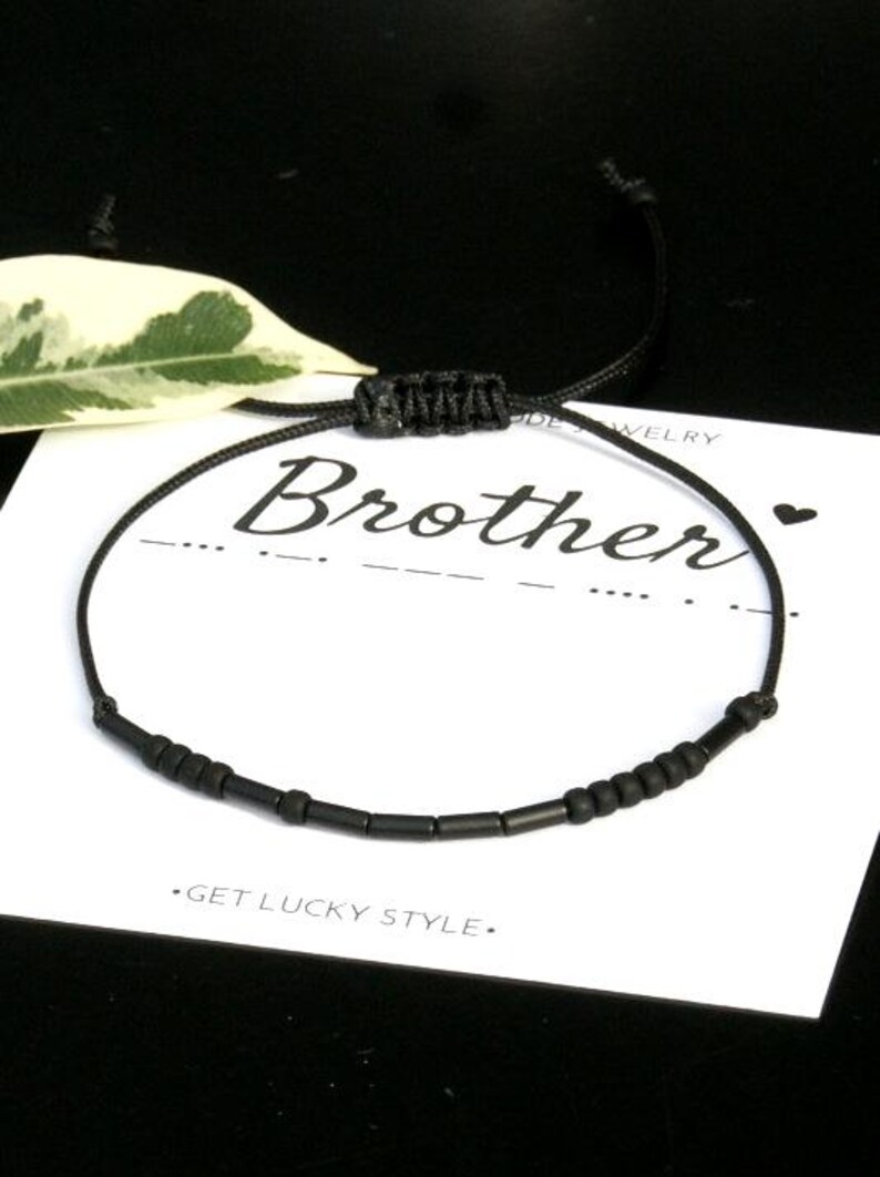 Brother morse code bracelet ,Sibling gift from sister imagem 3